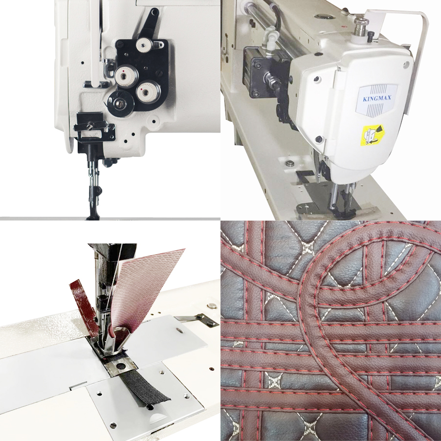 machine à coudre industrielle à double aiguille et pied de marche - KINGMAX 