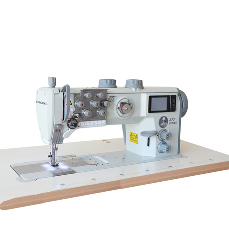 Machine à coudre à point noué à deux aiguilles, triple alimentation et pied de marche, série 867